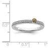 Picture of 14K White Solid Gold Citrine and Diamond Stackable Ring