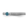 Picture of 14K White Solid Gold Blue Topaz and Diamond Stackable Ring
