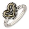 Picture of Sterling Silver & 14k Heart Antiqued Ring