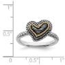 Picture of Sterling Silver & 14k Heart Antiqued Ring