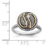 Picture of Sterling Silver & 14k Stackable Expressions Antiqued Ring