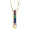 Picture of 14K Gold Family Geometric Pendant 1 to 5 Stones