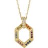 Picture of 14K Gold Family Geometric Pendant 1 to 6 Stones