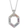 Picture of 14K Gold Family Geometric Pendant 1 to 6 Stones