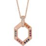 Picture of 14K Gold Family Geometric Pendant 1 to 6 Stones