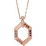 Picture of 14K Gold Family Geometric Pendant 1 to 6 Stones