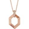 Picture of 14K Gold Family Geometric Pendant 1 to 6 Stones
