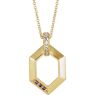 Picture of 14K Gold Family Geometric Pendant 1 to 6 Stones