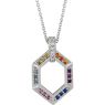 Picture of Family Geometric Pendant 1 to 6 Stones Sterling Silver