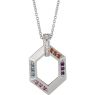 Picture of Family Geometric Pendant 1 to 6 Stones Sterling Silver