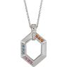 Picture of Family Geometric Pendant 1 to 6 Stones Sterling Silver