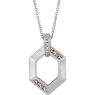 Picture of Family Geometric Pendant 1 to 6 Stones Sterling Silver