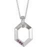 Picture of Family Geometric Pendant 1 to 6 Stones Sterling Silver