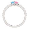 Picture of Silver 1 to 5 Square Stones Mother's Ring Anniversary Band