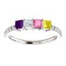 Picture of Gold 1 to 5 Square Stones Mother's Ring Anniversary Band