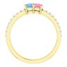 Picture of Gold 1 to 5 Square Stones Mother's Ring Anniversary Band