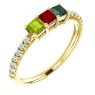 Picture of Gold 1 to 5 Square Stones Mother's Ring Anniversary Band