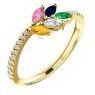 Picture of Gold 1 to 5 Marquise Stones Mother's Ring