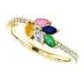 Picture of Gold 1 to 5 Marquise Stones Mother's Ring