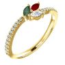 Picture of Gold 1 to 5 Marquise Stones Mother's Ring