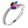 Picture of Silver 1 to 5 Marquise Stones Mother's Ring