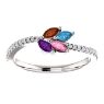 Picture of Silver 1 to 5 Marquise Stones Mother's Ring