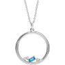 Picture of Silver 1 to 6 Baguette Stones Family Circle Pendant