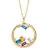 Picture of Gold 1 to 6 Baguette Stones Family Circle Pendant