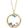 Picture of Gold 1 to 6 Baguette Stones Family Circle Pendant