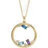 Picture of Gold 1 to 6 Baguette Stones Family Circle Pendant