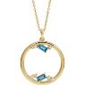 Picture of Gold 1 to 6 Baguette Stones Family Circle Pendant