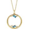 Picture of Gold 1 to 6 Baguette Stones Family Circle Pendant