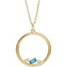 Picture of Gold 1 to 6 Baguette Stones Family Circle Pendant