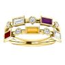 Picture of Gold 1 to 5 Baguette Stones Mother's Ring