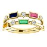 Picture of Gold 1 to 5 Baguette Stones Mother's Ring