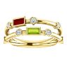 Picture of Gold 1 to 5 Baguette Stones Mother's Ring