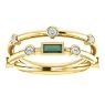 Picture of Gold 1 to 5 Baguette Stones Mother's Ring