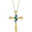 Picture of Cross Gold 1 to 6 Round Stones Mother's Pendant