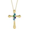 Picture of Cross Gold 1 to 6 Round Stones Mother's Pendant