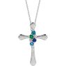 Picture of Cross Gold 1 to 6 Round Stones Mother's Pendant