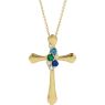 Picture of Cross Gold 1 to 6 Round Stones Mother's Pendant