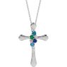 Picture of Cross Silver 1 to 6 Round Stones Mother's Pendant