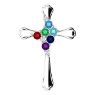 Picture of Cross Silver 1 to 6 Round Stones Mother's Pendant