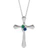 Picture of Cross Silver 1 to 6 Round Stones Mother's Pendant