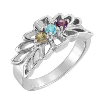 Picture of Silver 1 to 6 Round Stone Mother's Ring