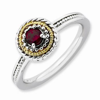 Picture of Silver Ring Round Garnet stone