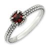 Picture of Silver Ring Checker-cut Garnet stone