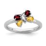 Picture of Silver Butterfly Ring Garnet & Citrine stones