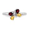 Picture of Silver Butterfly Ring Garnet & Citrine stones