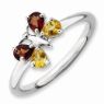 Picture of Silver Butterfly Ring Garnet & Citrine stones